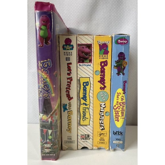 5 Barney VHS Video Tape Sing-Along Great Adventure Manners Pretend Be Friend Lot - Picture 2 of 6